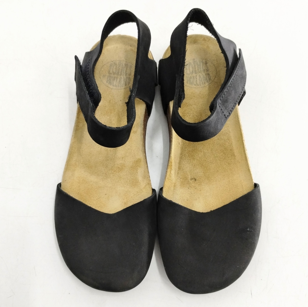 Loints of Holland Black Suede Mary Jane Flat Shoes